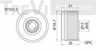TREVI AUTOMOTIVE ap1026 -  Механизм свободного хода генератора